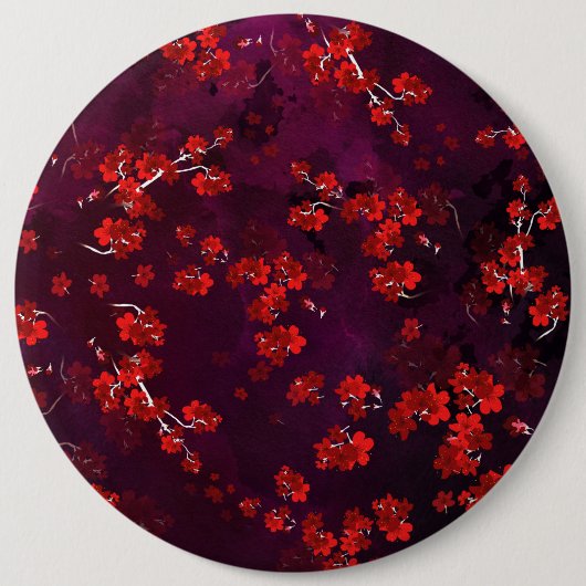 さくらんぼ花3 缶バッジ (正面)