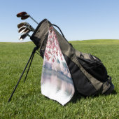 さくらんぼ花 ゴルフタオル (グリーン)