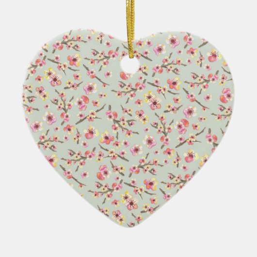 さくらんぼ花 セラミックオーナメント (正面)