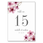 さくらんぼ花 |テーブパーソナライズされたル番号カード テーブルナンバー (裏面)