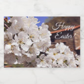 さくらんぼ花。ハッピーイースター フードラベル (シングルラベル)