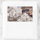 さくらんぼ花。ハッピーイースター。 長方形シール (バッグ)