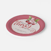 さくらんぼ花 |ピンクガールのベビーシャワー ペーパープレート (アングル)