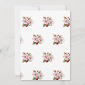 さくらんぼ花 |ピンクガールのベビーシャワー 招待状 (裏面)