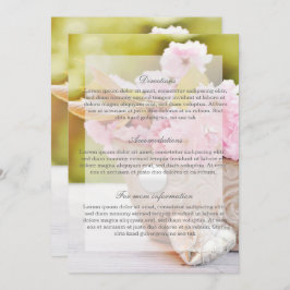 さくらんぼ花 – ピンク結婚色の花 招待状