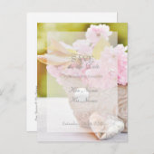 さくらんぼ花 – ピンク結婚色の花 案内ポストカード (正面/裏面)
