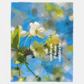 さくらんぼ花 フリースブランケット (正面)