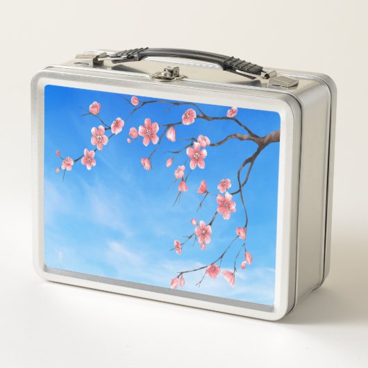 さくらんぼ花 メタルランチボックス (正面)