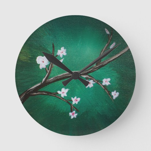 さくらんぼ花 ラウンド壁時計 (正面)