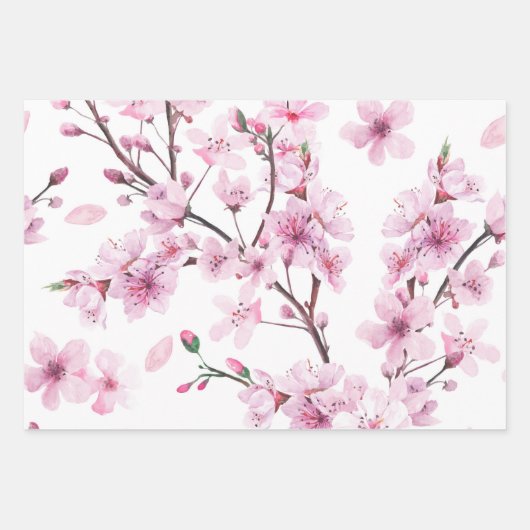 さくらんぼ花 ラッピングペーパーシート (正面)