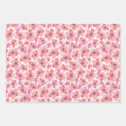 さくらんぼ花 ラッピングペーパーシート (正面)
