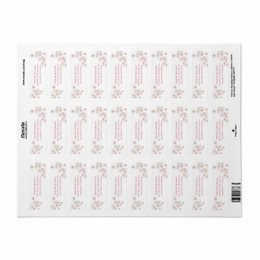 さくらんぼ花 ラベル (フルシート)