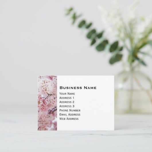 さくらんぼ花 名刺 (スタンド正面)