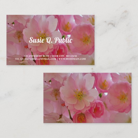 さくらんぼ花 名刺 (正面/裏面)