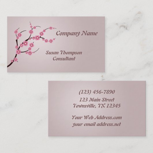 さくらんぼ花 名刺 (正面/裏面)