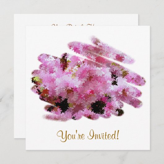 さくらんぼ花 招待状 (正面/裏面)