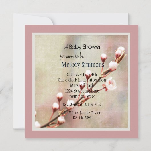 さくらんぼ花 招待状 (裏面)