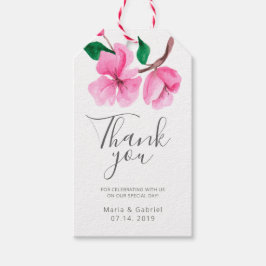 さくらんぼ花。春の結婚式サンキューギフトラベル ギフトタグ