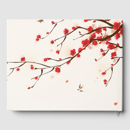 さくらんぼ花(桜)水彩フローラ結婚 ゲストブック (裏面)