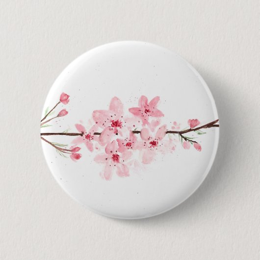 さくらんぼ花 缶バッジ (正面)