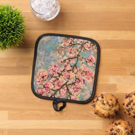 さくらんぼ花 鍋敷き (トップダウン)