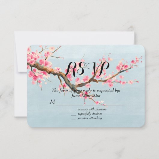 さくらんぼ花RSVP 出欠カード (正面)