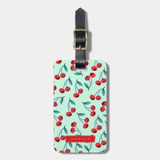 さくらんぼ荷物タグ ラゲッジタグ (正面縦)