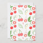 さくらんぼ誕生日シャワーの招待状 セーブザデート (裏面)