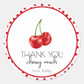 さくらんぼ誕生日パーティーサンキューゲストメッセージカード, ラウンドシール (正面)