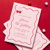 さくらんぼ誕生日パーティーテーマ大人 招待状