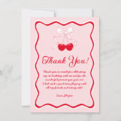 さくらんぼ誕生日パーティー サンキューカード (正面)