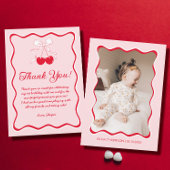 さくらんぼ誕生日パーティー サンキューカード