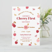 さくらんぼ誕生日招待状 招待状 (スタンド正面)