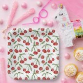 さくらんぼ誕生日 ペーパープレート (パーティー)