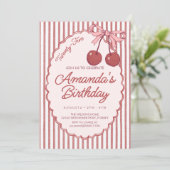 さくらんぼ誕生日 招待状 (スタンド正面)