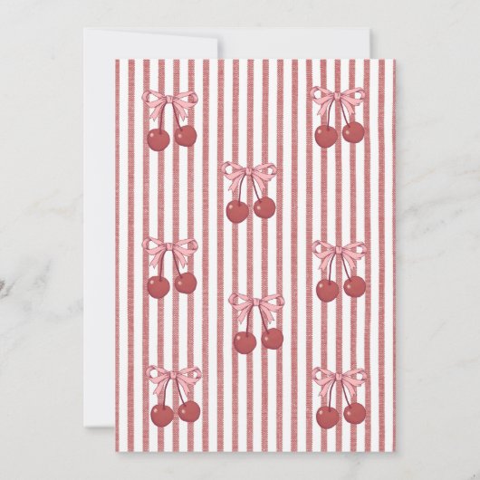 さくらんぼ誕生日 招待状 (裏面)