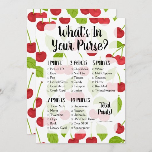 さくらんぼ財布シャワーゲームさくらんぼ (正面/裏面)