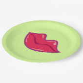 さくらんぼ赤い唇のペア ペーパープレート (アングル)