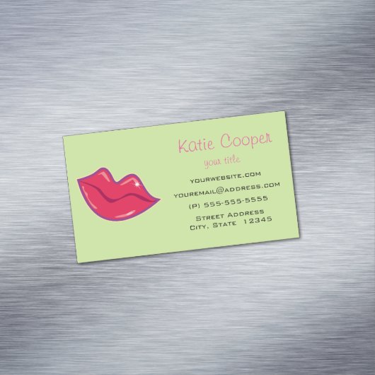 さくらんぼ赤い唇のペア マグネット名刺 (インサイチュ)