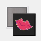 さくらんぼ赤い唇のペア マグネット (正面/裏面)