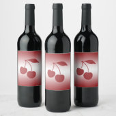 さくらんぼ赤から白へのグラデーション ワインラベル (ボトル)