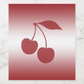 さくらんぼ赤から白へのグラデーション ワインラベル (シングルラベル)