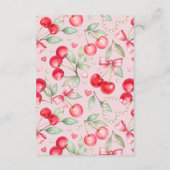 さくらんぼ赤ちゃんシャワーワードスクランブルゲーム エンクロージャーカード (裏面)