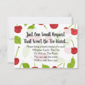 さくらんぼ赤ちゃんシャワー持ってブックカードさくらんぼ赤 招待状 (正面)