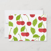 さくらんぼ赤ちゃんシャワー持ってブックカードさくらんぼ赤 招待状 (裏面)