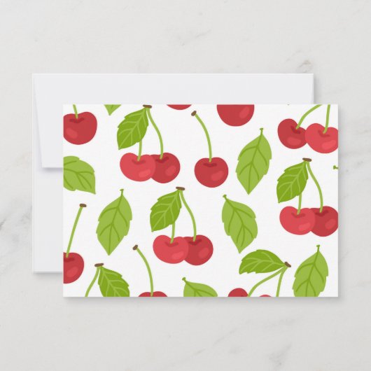 さくらんぼ赤ちゃんシャワー持ってブックカードさくらんぼ赤 招待状 (裏面)