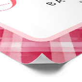 さくらんぼ赤ちゃんシャワー歓迎サインとピンクジンガム ポスター (角)