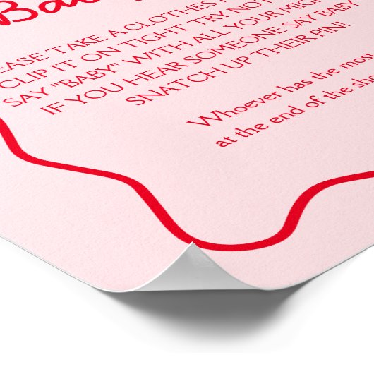 さくらんぼ赤ちゃんシャワー言わないベビーゲーム ポスター (角)