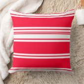 さくらんぼ赤と白ストライプ装飾用クッション クッション (ブランケット)