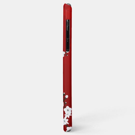 さくらんぼ赤と白ブロッサムフローラモノグラム Case-Mate iPhoneケース (裏面/左)